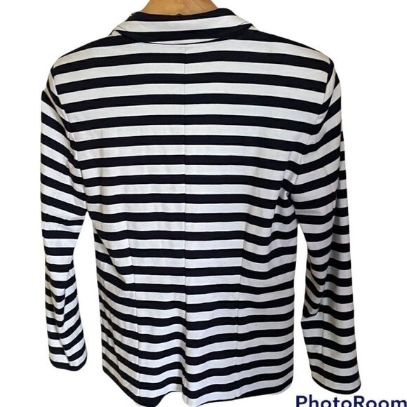 Cremieux Striped Blazer, Nautical with Gold Buttons, size XS - Picture 2 of 4